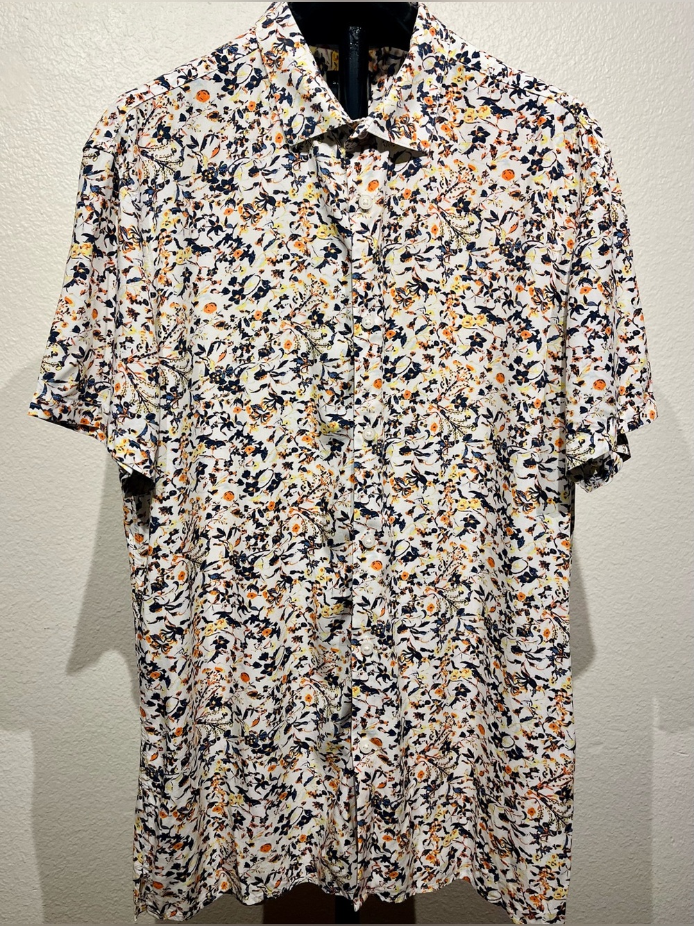 Selected Homme Floral Short-Sleeve Button-Down Shirt - Size L (Men’s)